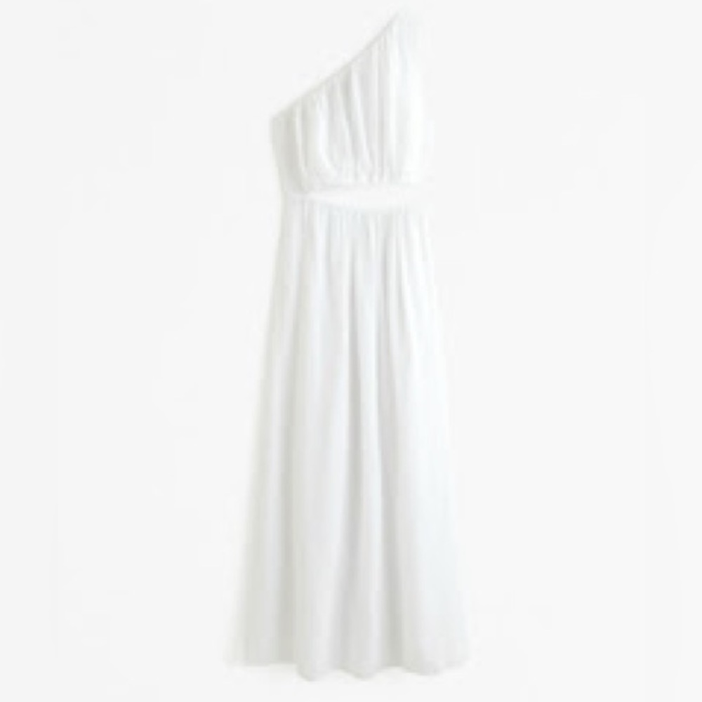 Abercrombie & Fitch White One-Shoulder Dress